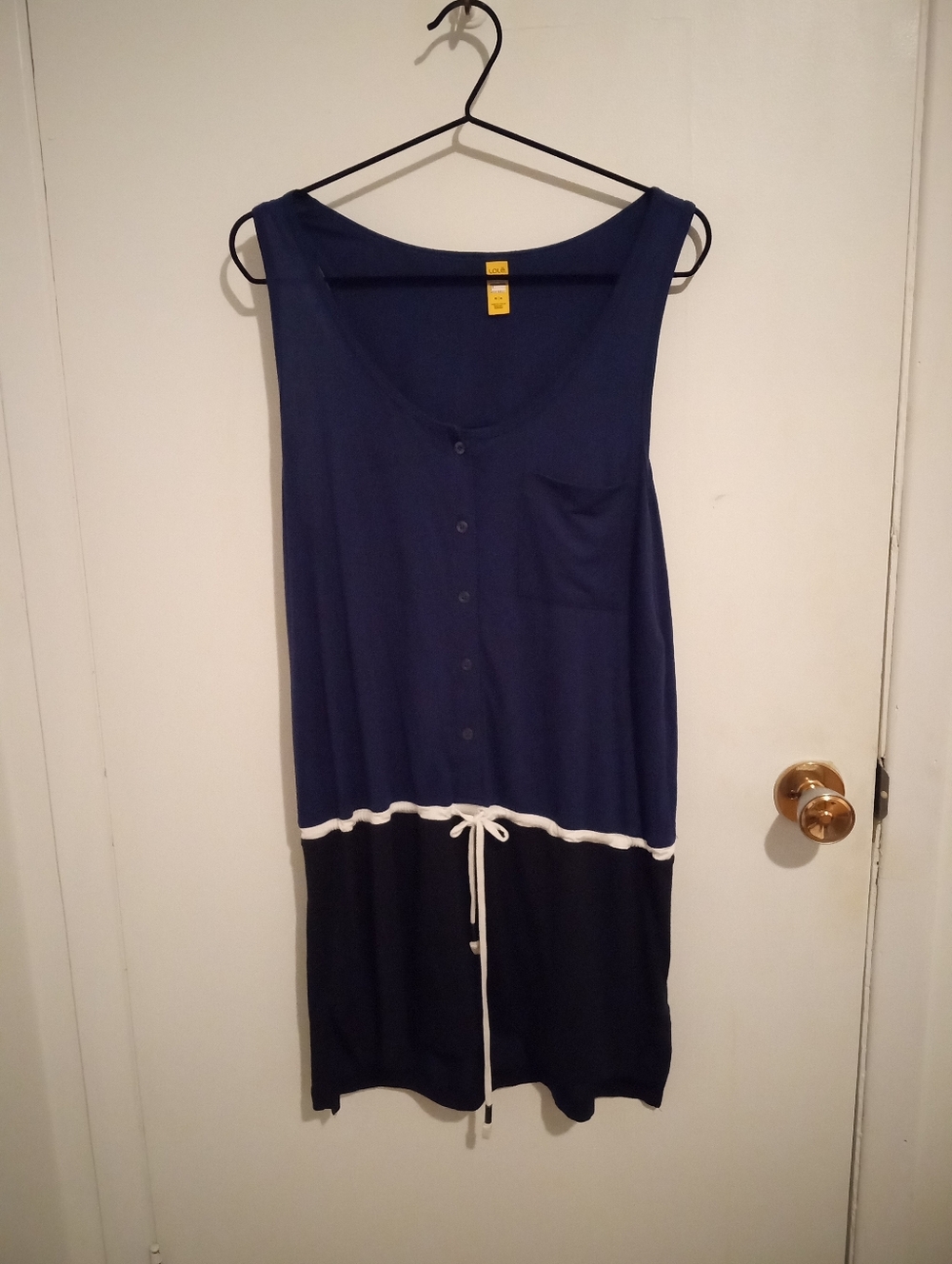Lole Navy Two-Tone Midi Dress with Drawstring - Picture 4 of 7